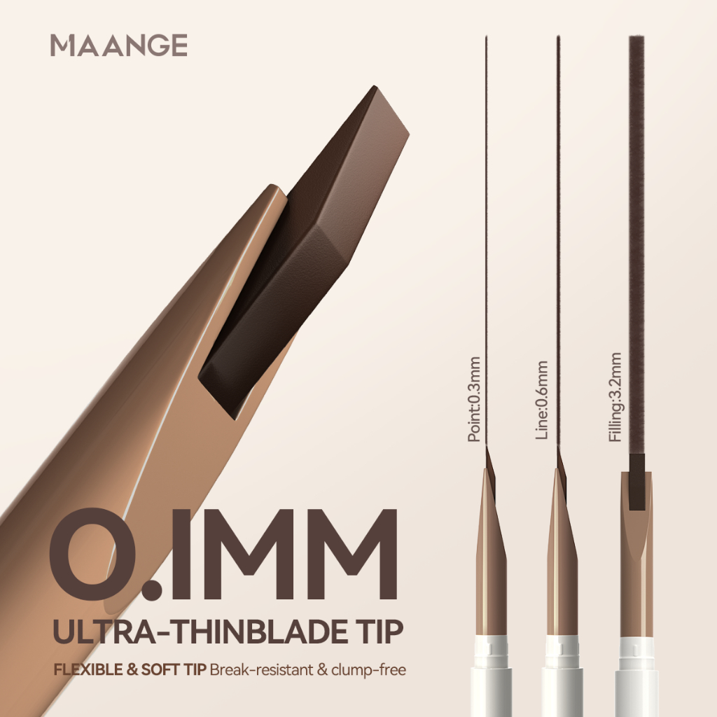 Bút kẻ lông mày MAANGE thiết kế hai đầu siêu mảnh chống thấm nước lâu trôi cao cấp MG-E04