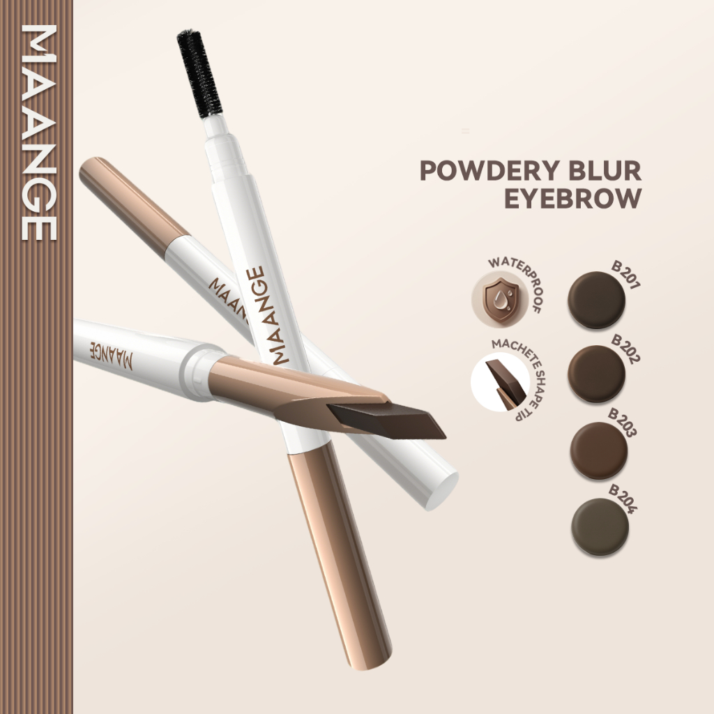 Bút kẻ lông mày MAANGE thiết kế hai đầu siêu mảnh chống thấm nước lâu trôi cao cấp MG-E04