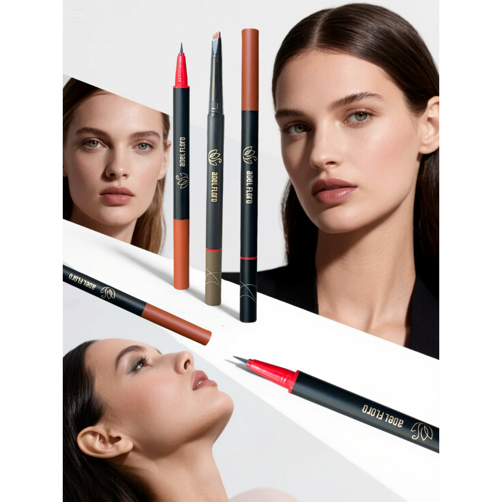 【Adel Floro】Bút Mày & Mắt 2 Đầu 🌟 - Thiết Kế Hàn Quốc, Nét Mảnh Gọn, Chống Trôi & Khô Nhanh