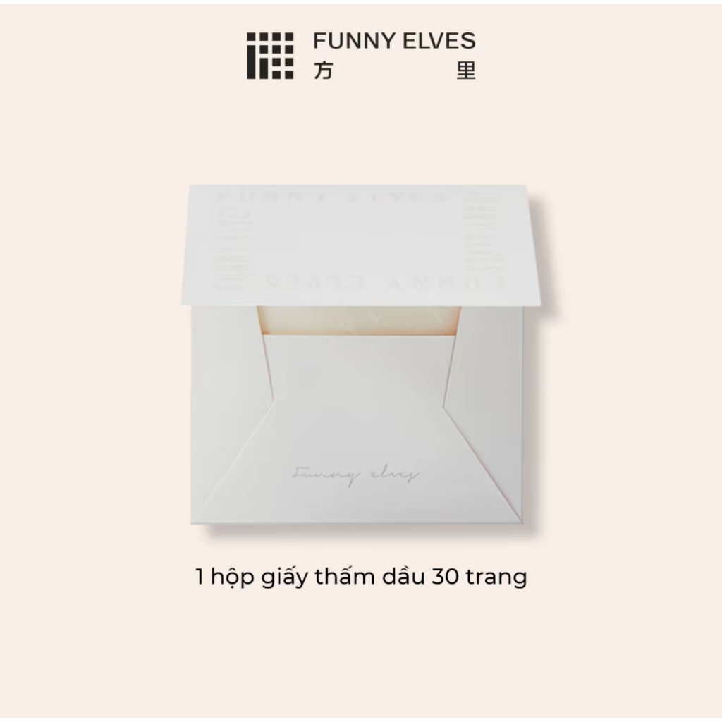 Funny Elves Giấy làm đầy dầu 30 tờ – Kiểm soát dầu nhanh, không che khuyết điểm | Dành cho làn da không dầu & mụn | Cái nhìn không tỏa sáng tức thì
