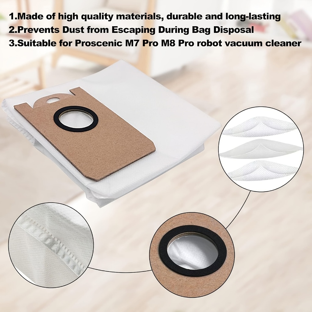 Túi Đựng Bụi Cho Proscnic M7 Pro M8 Pro Lydsto G2 ILIFE T10S Robot Quét Thay Thế Máy Hút Bụi