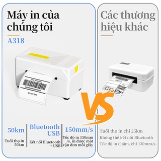 Máy In Nhiệt FlashLabel A318 In Khổ A7 In Đơn Hàng, Phiếu Gửi, Minicode, Logo Tự Dán