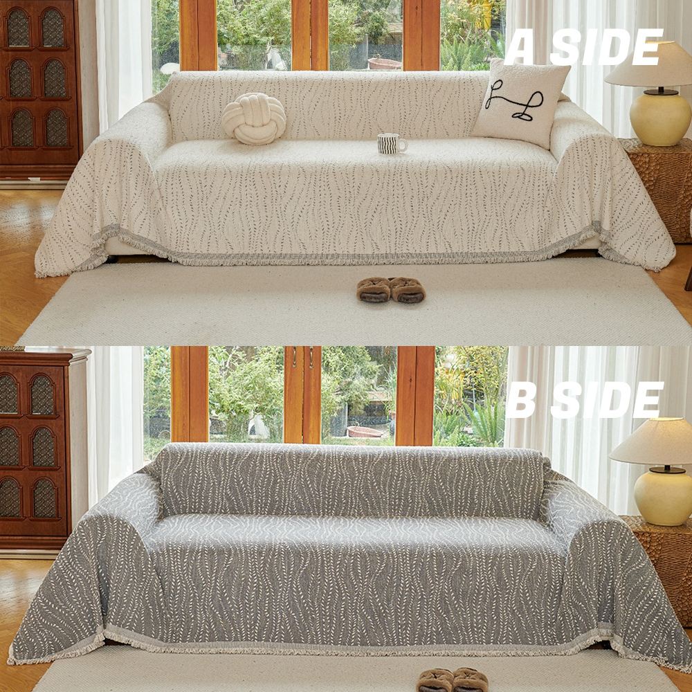 Chăn sofa vải sợi mờ dày mùa thu đông mới, Vỏ bọc ghế sofa mềm mại và chống trượt một mảnh, dành cho ghế sofa hình chữ L / u, ghế tình yêu, Futon