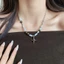 Bộ trang sức đá quý và ngọc trai - Mặt dây chuyền đa dạng hình dạng với thiết kế boho cổ điển màu sắc bạc, phụ kiện nữ thời thượng
