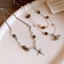 Bộ trang sức đá quý và ngọc trai - Mặt dây chuyền đa dạng hình dạng với thiết kế boho cổ điển màu sắc bạc, phụ kiện nữ thời thượng