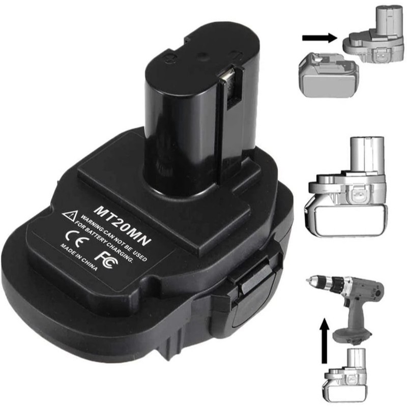 Bộ chuyển đổi MT20MN cho pin Lithium Makita 18V Bl1860B / Bl1860 / Bl1850B / Bl1850 / Bl1840 / Bl183 sang Ni-Mh Ni-Cd Bộ chuyển đổi pin Li-Ion