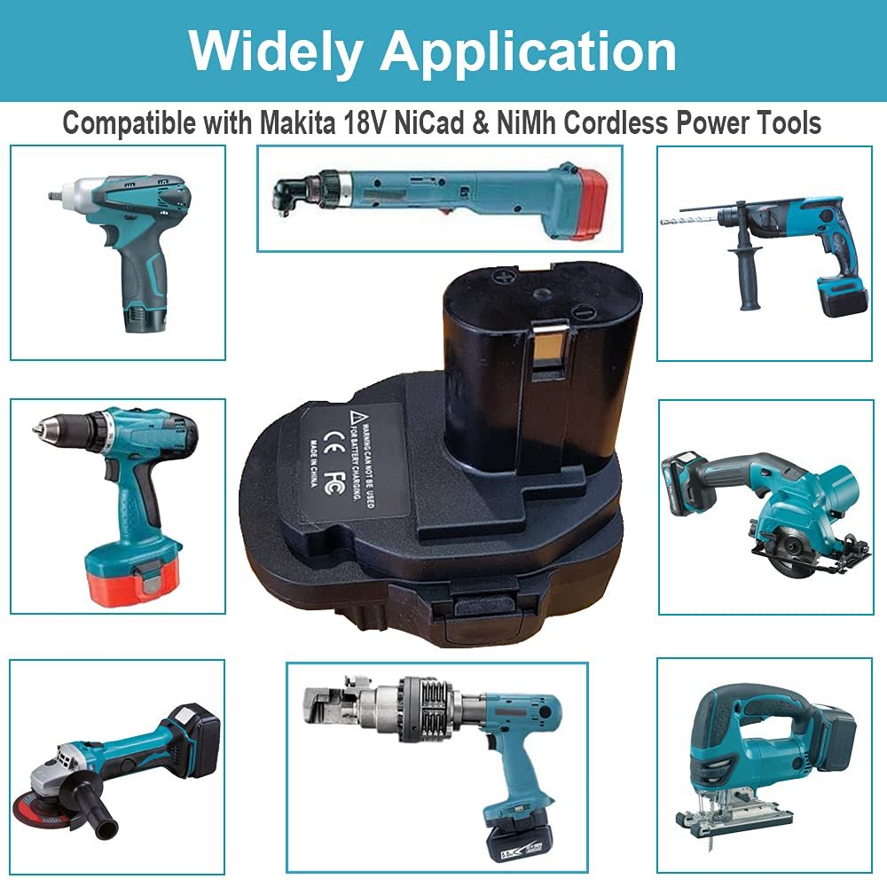 Bộ chuyển đổi MT20MN cho pin Lithium Makita 18V Bl1860B / Bl1860 / Bl1850B / Bl1850 / Bl1840 / Bl183 sang Ni-Mh Ni-Cd Bộ chuyển đổi pin Li-Ion