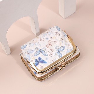Tinh Tế Cao Cấp Ngắn Bướm Đồng Xu Ví Đựng Thẻ 2025 Phong Cách Mới Thời Trang Nữ In Cao Cấp Dung Tích Lớn Nhiều Khe Cắm Thẻ Đa Chức Năng Tài Liệu Co