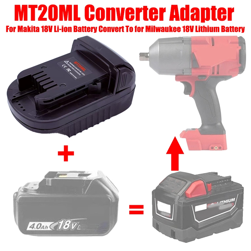 ALASICKA MT20ML Bộ Chuyển Đổi Pin Cho Makita 18V Li-Ion Pin Chuyển Đổi Để Làm Việc Cho Milwaukee 18V Không Dây Dụng Cụ Điện