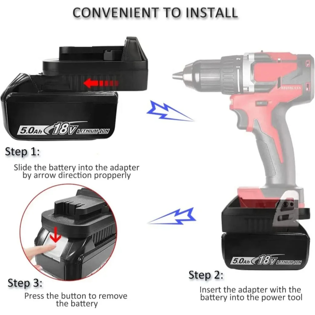 ALASICKA MT20ML Bộ Chuyển Đổi Pin Cho Makita 18V Li-Ion Pin Chuyển Đổi Để Làm Việc Cho Milwaukee 18V Không Dây Dụng Cụ Điện