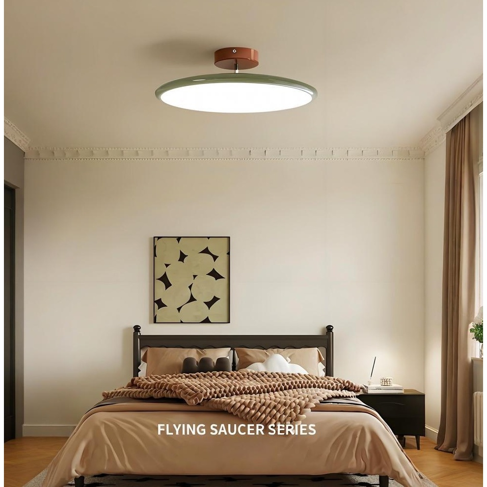 Đèn trần tròn cổ điển, Đèn chùm âm trần bằng sắt Led hiện đại, Phòng ngủ, Phòng khách, Đèn trong nhà trang trí ban công