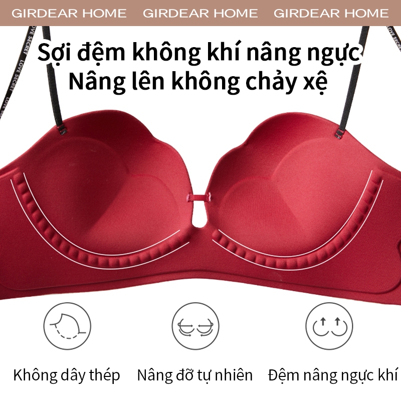 Girdear Home quyến rũ thoáng khí áo lót Áo Ngực Nữ Không Dây Small Size với Dây Đeo Linh Hoạt và Công Nghệ 3D Nâng đỡ Tự Nhiên, Gh23