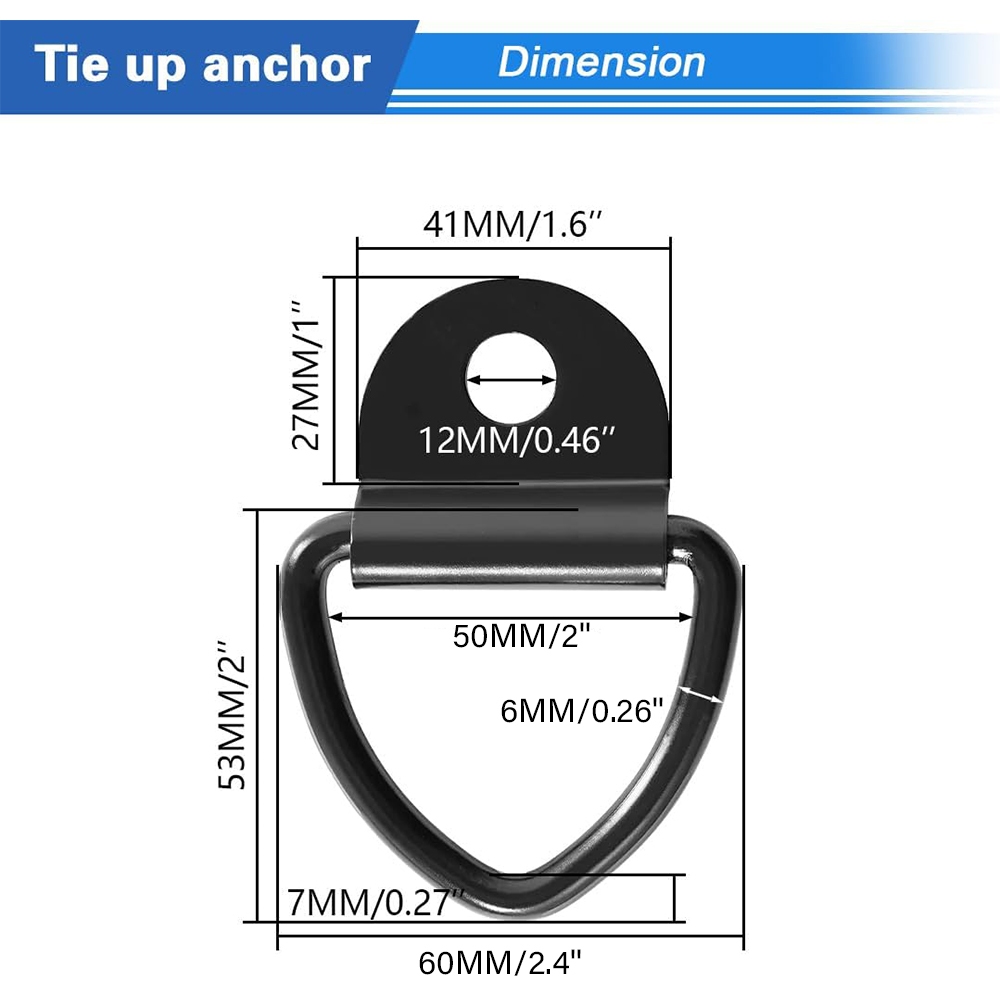 Heavy Duty D Ring Tie Down Neo Cargo Móc Gắn Vòng Cho Xe Tải Xe Kéo Xe Ô Tô Dây Đeo Hành Lý