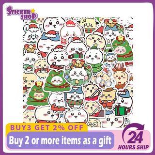 68 Chiếc Giáng Sinh Chiikawa Kawaii Dán DIY Ván Trượt Laptop Chống Thấm Nước Hoạt Hình Kid Đồ Chơi Miếng Dán