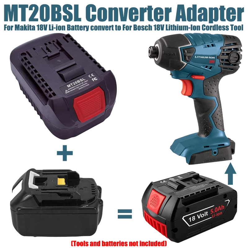 Bộ chuyển đổi pin ALASICKA MT20BSL cho pin Li-ion Makita 18V BL1815 BL1830 BL1850 BL1860 Chuyển đổi để làm việc cho Bosch 18V Lithium Battert Power Tool