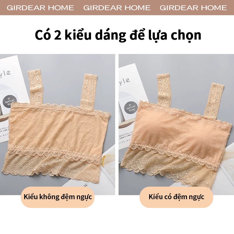Girdear Home áo bra ren Nhà Nữ Mùa Hè Ren Viền Lưng Đệm Camisole Thoáng Khí Nâng Lên Mỏng Không Tay Gợi Cảm Ngọt Ngào Tank Top, GH25