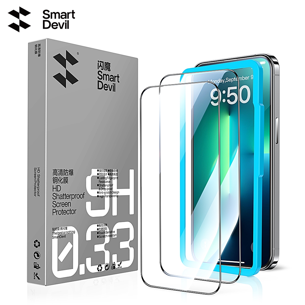 SmartDevil  Kính cường lực 9d thích hợp cho iPhone 13 pro max/ 12/ 11 pro max/ Mini/ 7/ 8 Plus/ 6S Plus X XR XSMax SE