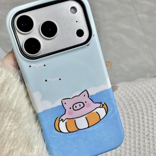 Ốp lưng họa tiết lợn bơi cho iPhone 11 12 Pro 13 Pro Max 15 Pro Max 14 16 Pro 16 Plus 17 Air 17 Pro 17 Pro Max