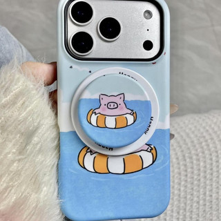 Ốp lưng họa tiết lợn bơi cho iPhone 11 12 Pro 13 Pro Max 15 Pro Max 14 16 Pro 16 Plus 17 Air 17 Pro 17 Pro Max