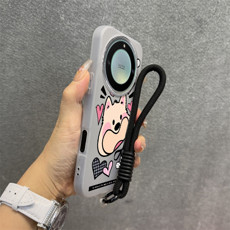Ốp Lưng Cho Honor X9C X9B X9A Silicone TPU Mềm Cao Cấp Dễ Thương Ốp Lưng Điện Thoại Hình Chú Chó Con Thẩm Mỹ Thiết Kế Mới Dây Treo Miễn Phí Và Tinh Tế