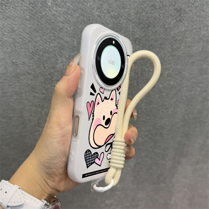 Ốp Lưng Cho Honor X9C X9B X9A Silicone TPU Mềm Cao Cấp Dễ Thương Ốp Lưng Điện Thoại Hình Chú Chó Con Thẩm Mỹ Thiết Kế Mới Dây Treo Miễn Phí Và Tinh Tế