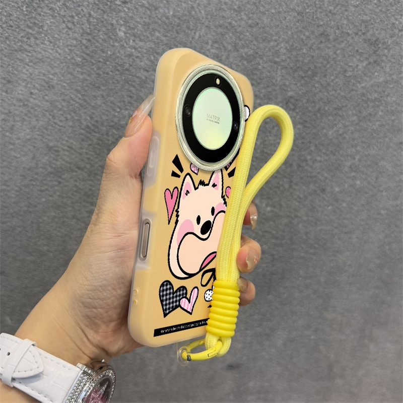 Ốp Lưng Cho Honor X9C X9B X9A Silicone TPU Mềm Cao Cấp Dễ Thương Ốp Lưng Điện Thoại Hình Chú Chó Con Thẩm Mỹ Thiết Kế Mới Dây Treo Miễn Phí Và Tinh Tế