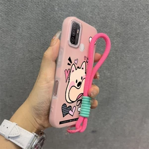 Ốp Lưng Cho OPPO A53 2020 A33 Silicon TPU Mềm Cao Cấp Dễ Thương Ốp Lưng Điện Thoại Hình Chú Chó Con Thẩm Mỹ Thiết Kế Mới Dây Treo Miễn Phí Và Tinh Tế