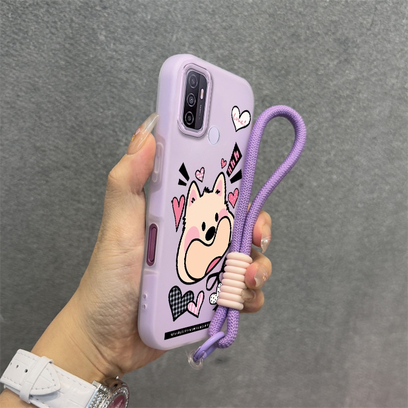 Ốp Lưng Cho OPPO A53 2020 A33 Silicon TPU Mềm Cao Cấp Dễ Thương Ốp Lưng Điện Thoại Hình Chú Chó Con Thẩm Mỹ Thiết Kế Mới Dây Treo Miễn Phí Và Tinh Tế