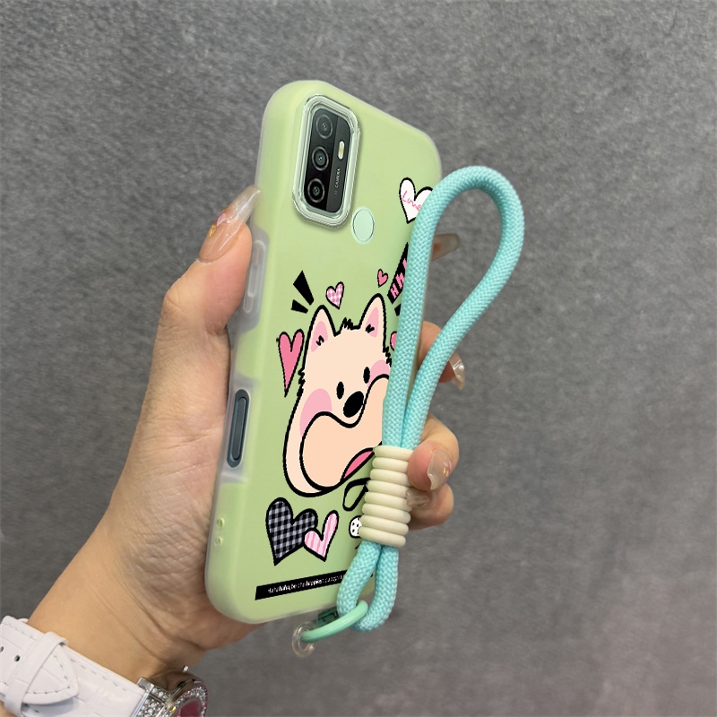 Ốp Lưng Cho OPPO A53 2020 A33 Silicon TPU Mềm Cao Cấp Dễ Thương Ốp Lưng Điện Thoại Hình Chú Chó Con Thẩm Mỹ Thiết Kế Mới Dây Treo Miễn Phí Và Tinh Tế