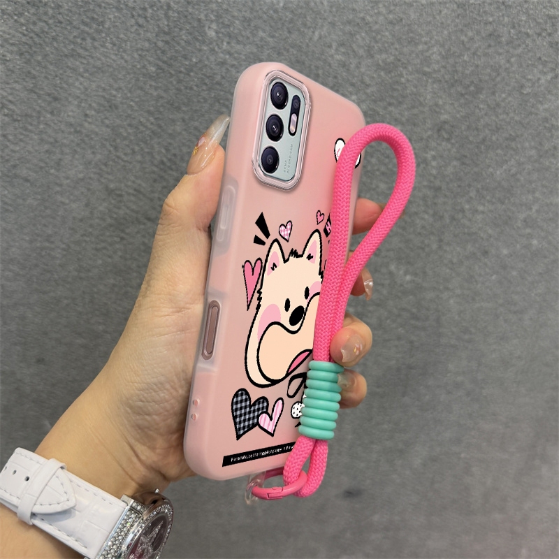 Ốp Lưng Cho OPPO RENO 6Z 5G Reno 6 RENO 5Z 5G Ốp Lưng Mềm TPU Silicon Cao Cấp Dễ Thương Ốp Điện Thoại Hình Chú Chó Con Thẩm Mỹ Thiết Kế Mới Dây Treo Miễn Phí Và Tinh Tế