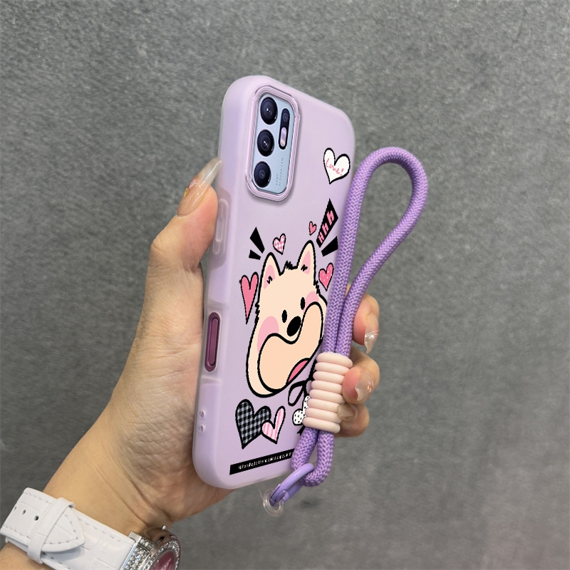 Ốp Lưng Cho OPPO RENO 6Z 5G Reno 6 RENO 5Z 5G Ốp Lưng Mềm TPU Silicon Cao Cấp Dễ Thương Ốp Điện Thoại Hình Chú Chó Con Thẩm Mỹ Thiết Kế Mới Dây Treo Miễn Phí Và Tinh Tế