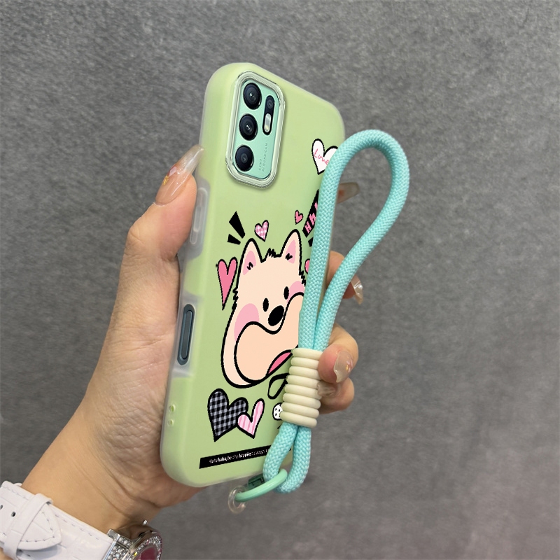 Ốp Lưng Cho OPPO RENO 6Z 5G Reno 6 RENO 5Z 5G Ốp Lưng Mềm TPU Silicon Cao Cấp Dễ Thương Ốp Điện Thoại Hình Chú Chó Con Thẩm Mỹ Thiết Kế Mới Dây Treo Miễn Phí Và Tinh Tế