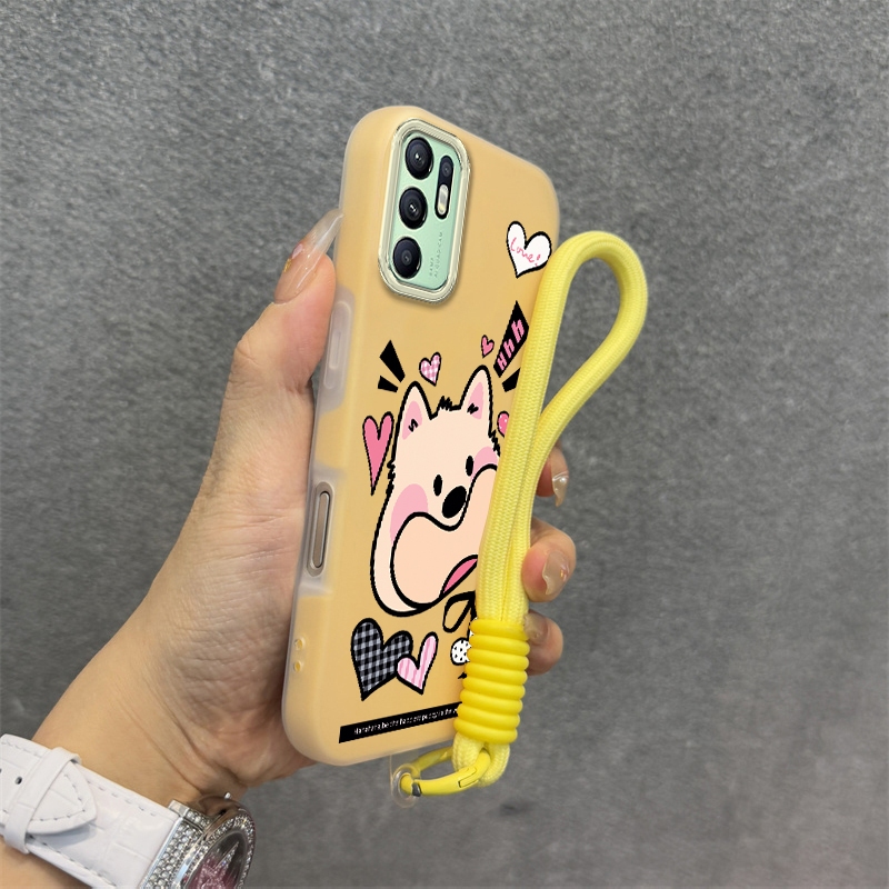 Ốp Lưng Cho OPPO RENO 6Z 5G Reno 6 RENO 5Z 5G Ốp Lưng Mềm TPU Silicon Cao Cấp Dễ Thương Ốp Điện Thoại Hình Chú Chó Con Thẩm Mỹ Thiết Kế Mới Dây Treo Miễn Phí Và Tinh Tế