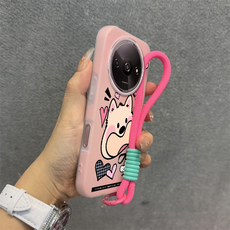 Ốp Lưng Cho Redmi A3 Silicone TPU Mềm Cao Cấp Dễ Thương Ốp Lưng Điện Thoại Hình Chú Chó Con Thẩm Mỹ Thiết Kế Mới Miễn Phí Và Tinh Tế Treo Dây
