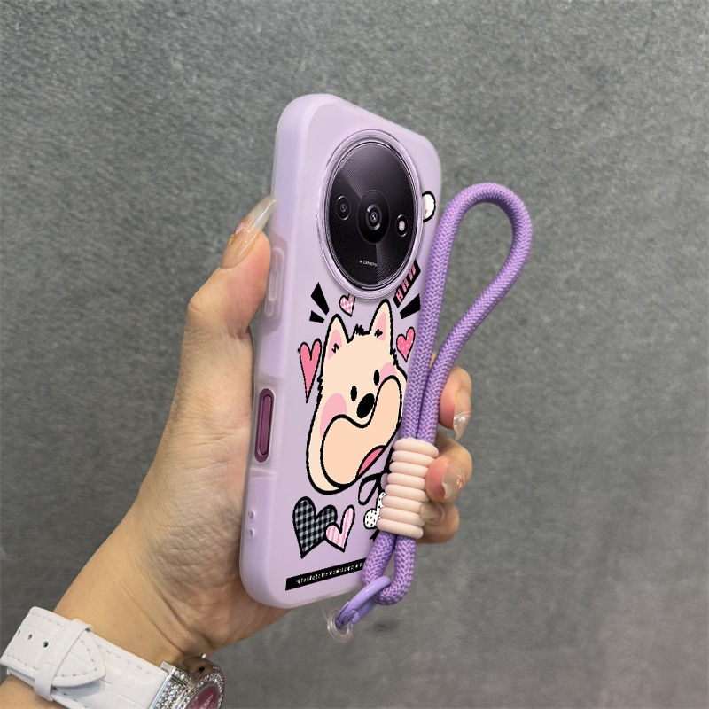 Ốp Lưng Cho Redmi A3 Silicone TPU Mềm Cao Cấp Dễ Thương Ốp Lưng Điện Thoại Hình Chú Chó Con Thẩm Mỹ Thiết Kế Mới Miễn Phí Và Tinh Tế Treo Dây