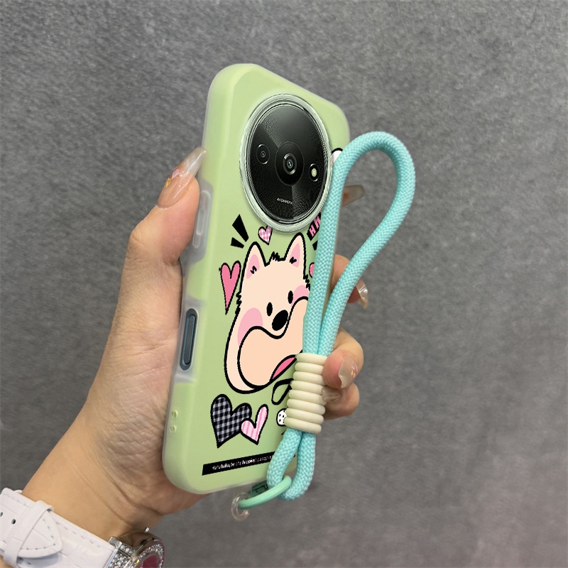 Ốp Lưng Cho Redmi A3 Silicone TPU Mềm Cao Cấp Dễ Thương Ốp Lưng Điện Thoại Hình Chú Chó Con Thẩm Mỹ Thiết Kế Mới Miễn Phí Và Tinh Tế Treo Dây