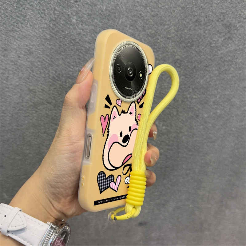 Ốp Lưng Cho Redmi A3 Silicone TPU Mềm Cao Cấp Dễ Thương Ốp Lưng Điện Thoại Hình Chú Chó Con Thẩm Mỹ Thiết Kế Mới Miễn Phí Và Tinh Tế Treo Dây