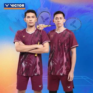 Áo sơ mi ngắn tay Victory cho quần vợt, chất liệu khô nhanh, phù hợp thi đấu