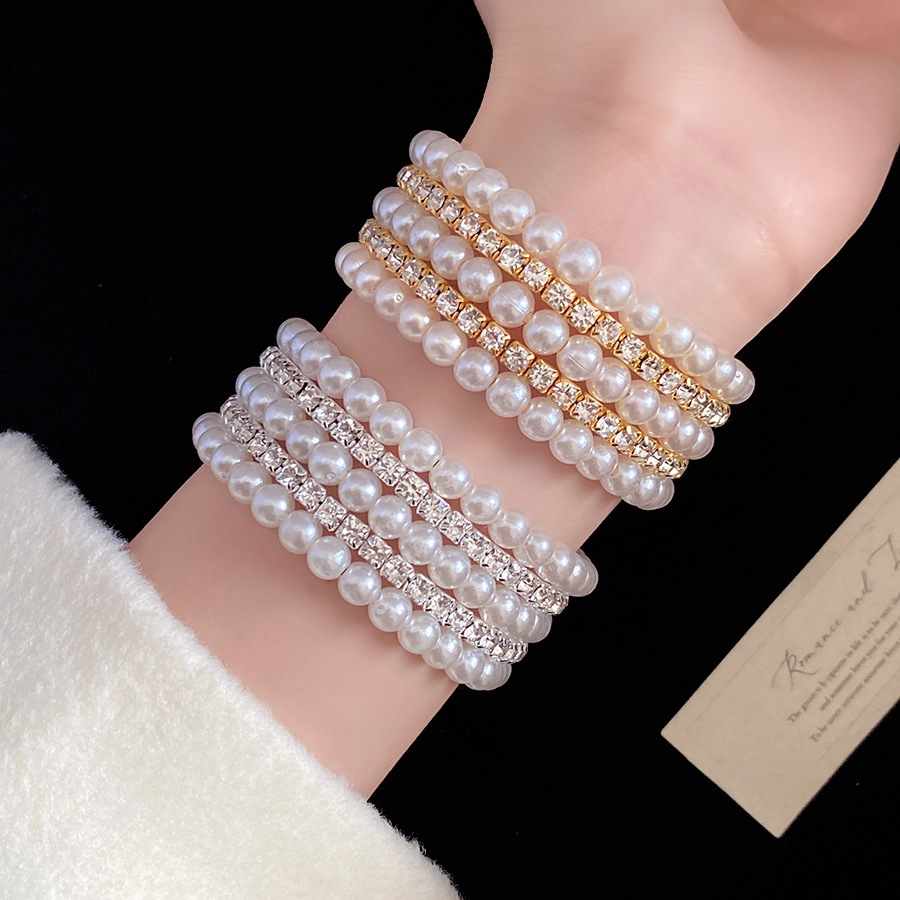 Vòng tay nhiều lớp ngọc trai &amp; kim cương - Phong cách sang trọng cổ điển, phụ kiện thời trang dành cho nữ