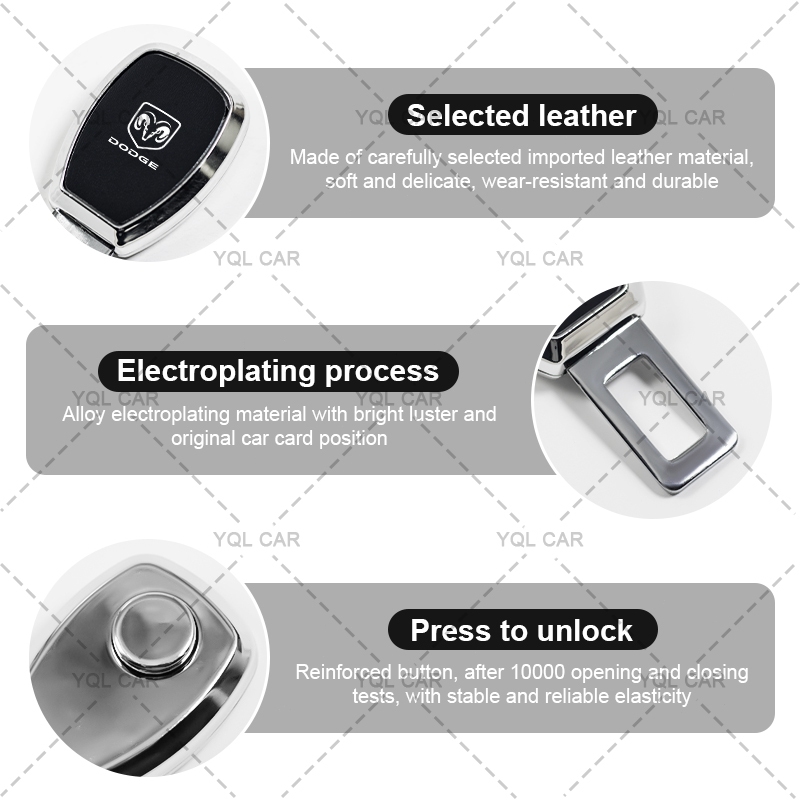 1 / 2 Chiếc Ô Tô Dây An Toàn Mở Rộng Xe An Toàn Khóa Lắp Khóa Kim Loại Cho Dodge Calibre Hành Trình Ram Durango Sạc SRT