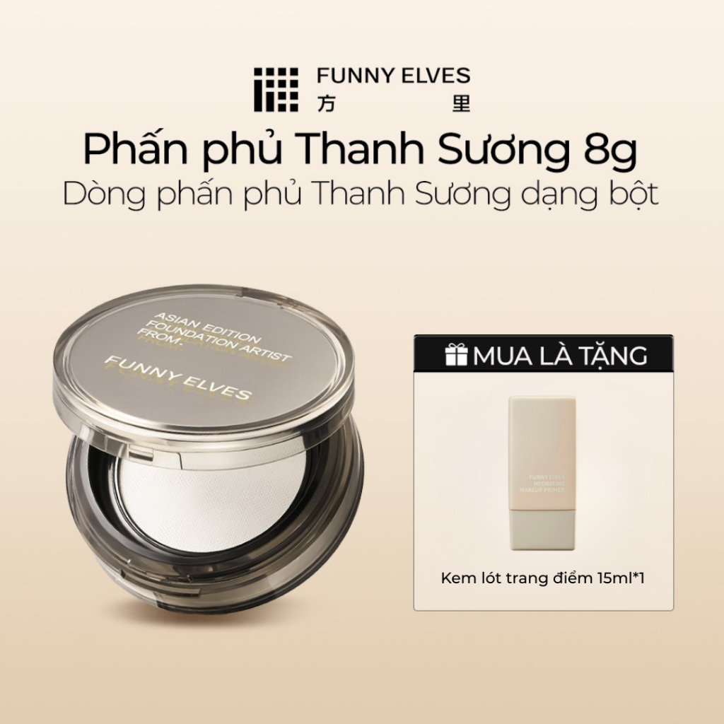 Phấn Phủ Thanh Sương FunnyElves – Kiềm Dầu 12H – Không Mốc – Không Xỉn Màu – Lâu Trôi – Hạt Phấn Mịn Trong Suốt – Hợp Mọi Loại Da | Mua 1 Tặng 1