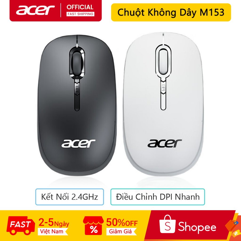 Chuột không dây mới của Acer đã giành được chuột không dây Acer M153 2. Hộp số không dây 4g điều chỉnh DPI động ba chiều đồng thời văn phòng | BigBuy360 - bigbuy360.vn