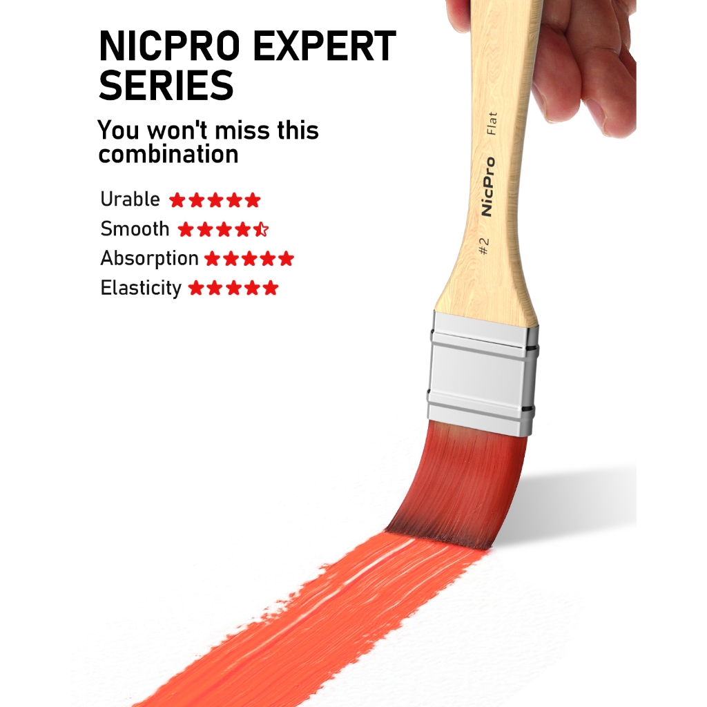 Bộ cọ sơn Nicpro 26 chiếc, Bàn chải sơn chuyên nghiệp có bảng màu Dao và cuộn vải, Bàn chải sơn nghệ sĩ cho tranh Acrylic, Dầu, Màu nước & Bầu, Người lớn Trẻ em Nghệ thuật Pai