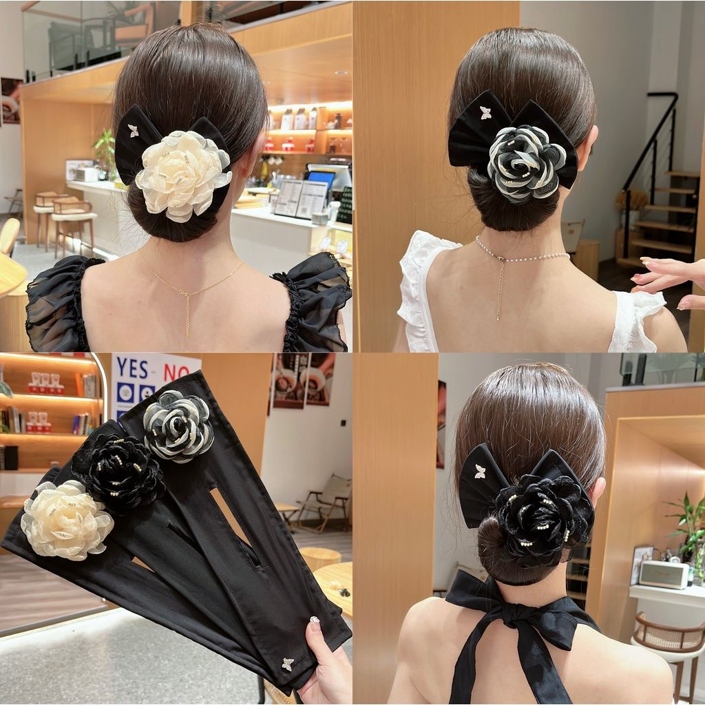 Kẹp Tóc Hoa Hồng Lấp Lánh - Phụ Kiện Cho Bun và Xoăn Tóc Thời Trang