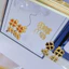 Bông tai titan nữ không gỉ mạ vàng 24k thiết kế hình cỏ 4 lá thời thượng
