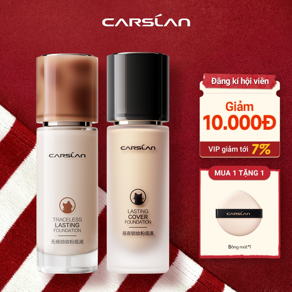 Kem nền CARSLAN dạng lỏng kiềm dầu lâu trôi chống thấm nước suốt 24h 30g