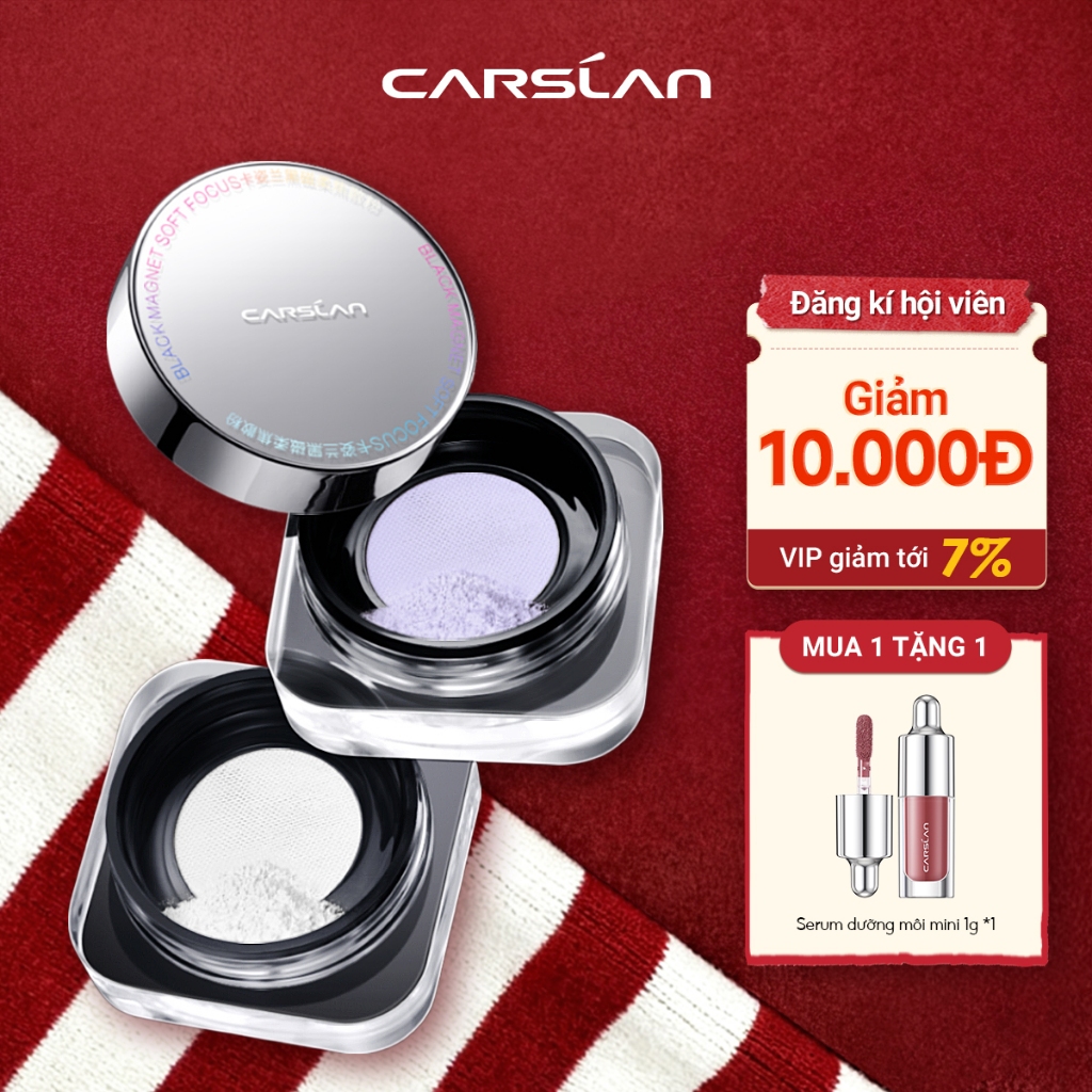Phấn phủ CARSLAN kiềm dầu không màu 3 màu tùy chọn 8g