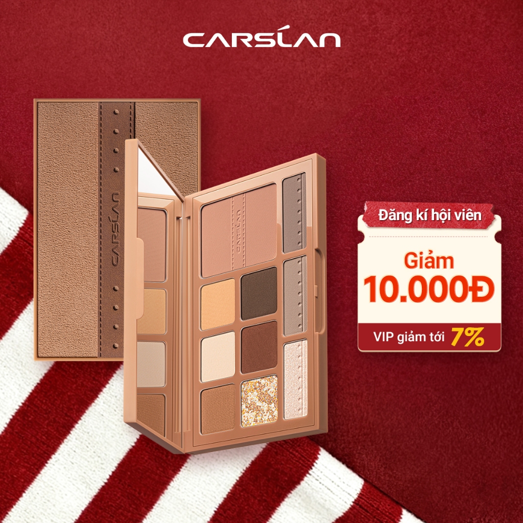 Bảng Phấn Mắt Carslan 10 Màu Trang Điểm Đa Chức Năng Phấn Má Hồng Phấn Bắt Sáng Tạo Khối Người mới bắt đầu phải mua 12g