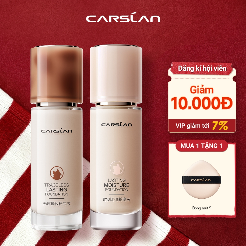 Kem Nền Carslan Dạng Lỏng Kiểm Soát Dầu Lâu Trôi Chống Thấm Nước Suốt 24h 30g