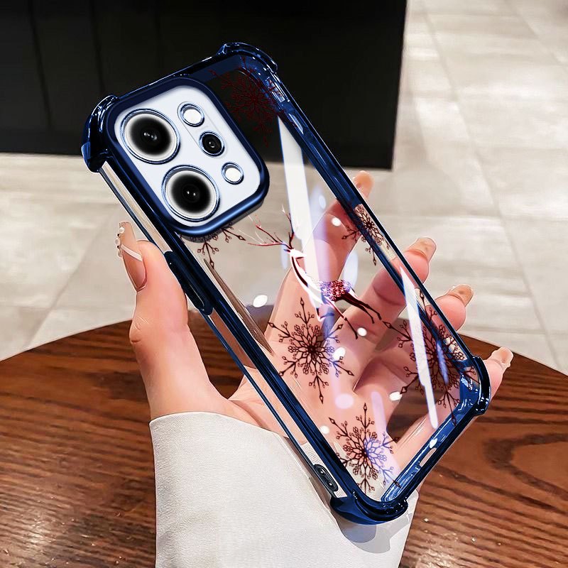 Ốp Điện Thoại YBD Cho OPPO Reno 15 Pro Reno 14 Pro Reno 14F 15F A6 Pro A6X A6S A6T Pro Trong Suốt Kim Cương Giả Hoa Hồng Bông Tuyết Hươu Chống Rơi Vỏ